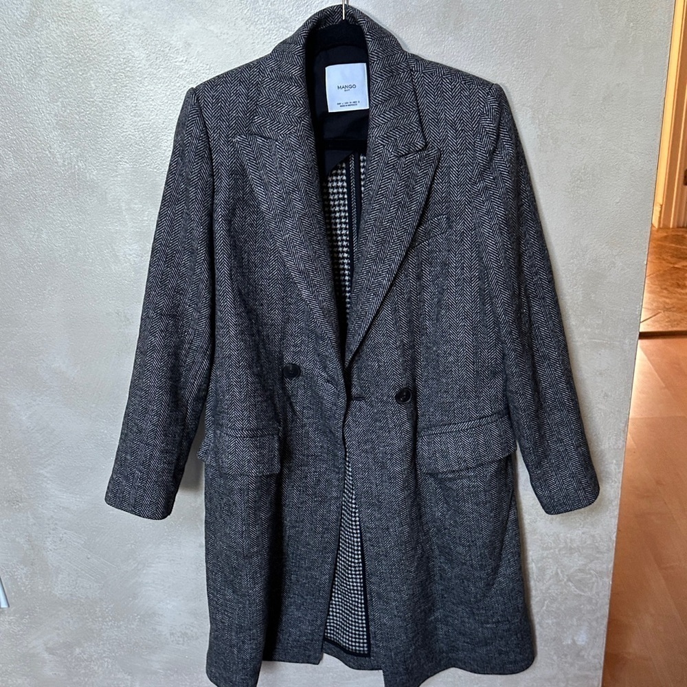 Mango Women's Charcoal Double-Breasted Trench Coat - Picture 9 of 10
